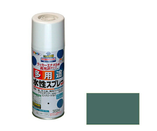 アサヒペン 水性多用途スプレー 300mL (オールドグリーン) 1個