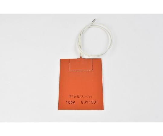 ThreeHigh 【シロキサン対策品】シリコンラバーヒーター100V　60W　75mm×100mm　リード線300mm両面テープ（耐熱200℃）付き 1枚 SR100-60-75-100-P-B