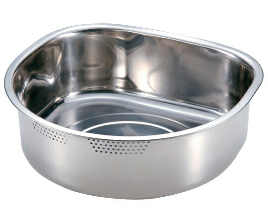 藤井器物製作所 18-8洗い桶D型（穴あき・ラバー付） 1個 001019002