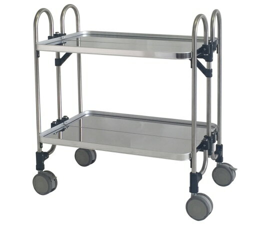 ステンレス折りたたみ収納ワゴン　763×505×H838mm 1台 KEAM-2