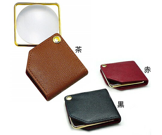 クリアー光学 携帯用ルーペ 本革 拡大鏡 プラレンズ 3倍 63mm 黒 1個 L-467