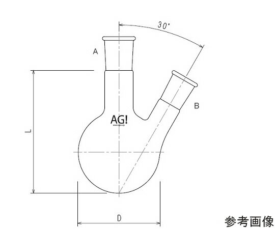 旭製作所 二ツ口フラスコ　2,000mL　29/42・19/38 1個 3108-2-5L3L