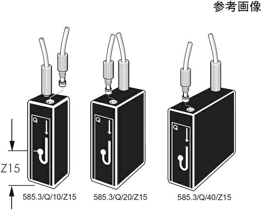 Starna Scientific 丸窓フロー石英セル　M6メスねじ付き　光路長：10mm　Z高さ：15mm　0.070mL 1個 585.3/Q/10/Z15