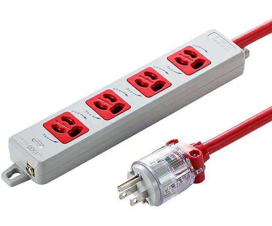 サンワサプライ 医用接地プラグ付き電源タップ 1個 TAP-HPM4-1R