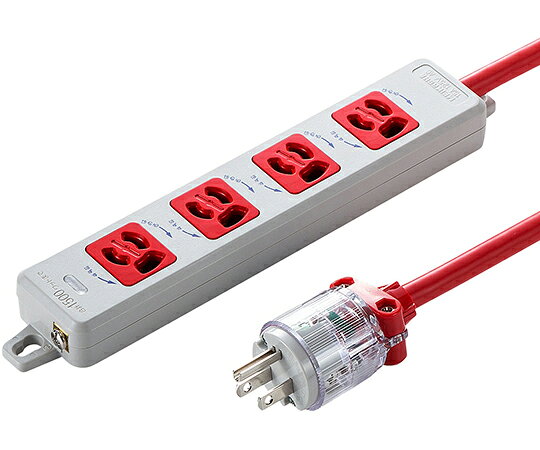 サンワサプライ 医用接地プラグ付き電源タップ 1個 TAP-HPM4-5R