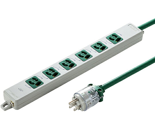 サンワサプライ 医用接地プラグ付き電源タップ 1個 TAP-HPM6-5G