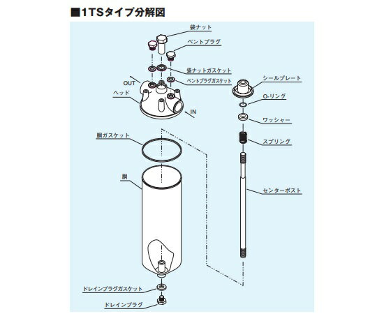 ADVANTEC 1TS用ドレインプラグ 1個／箱 28804024