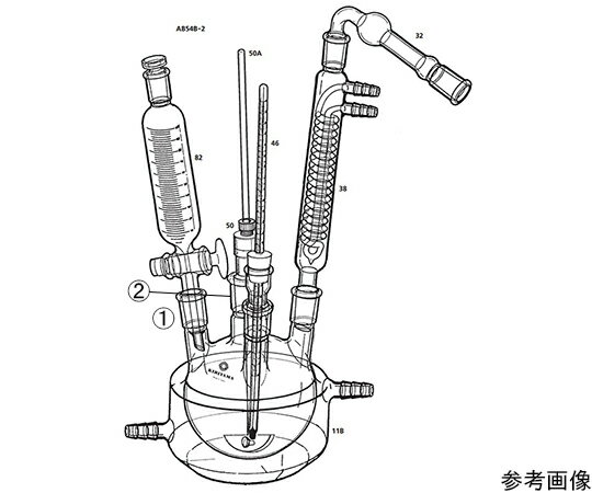 桐山製作所 ジャケット付フラスコ反応装置 1セット AB54B-2-1