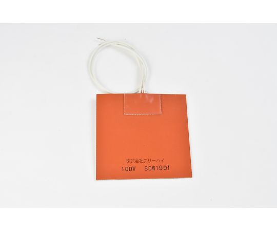 ThreeHigh シリコンラバーヒーター100V　80W　100mm×100mm　リード線300mm 1枚 SR100-80-100-100