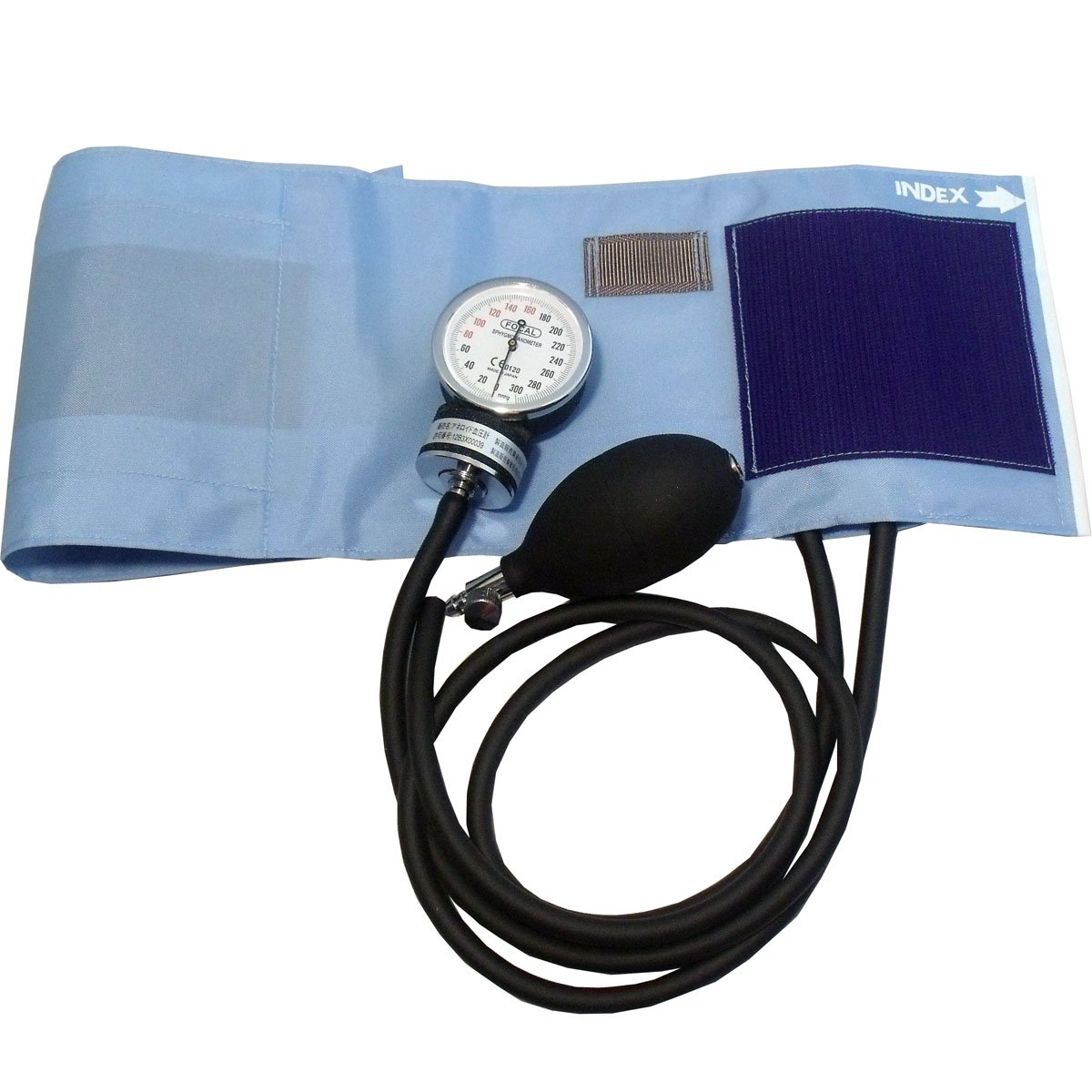  FOCAL（フォーカル）　アネロイド血圧計 FC-100V スカイブルー　ナイロンカフ/ラテックスフリー/イージーリリースバルブ