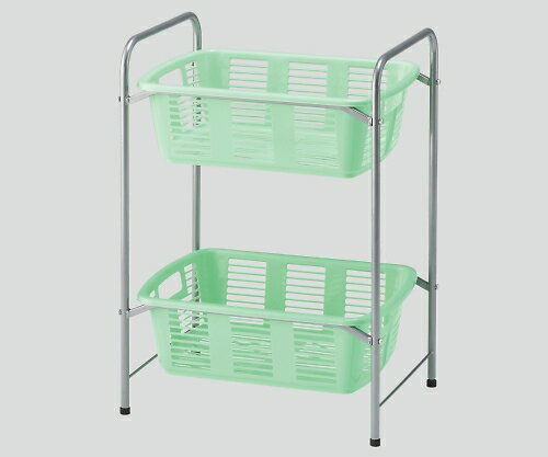 脱衣カゴワゴン・ラック2段式　マスカットグリーン　キャスター無し