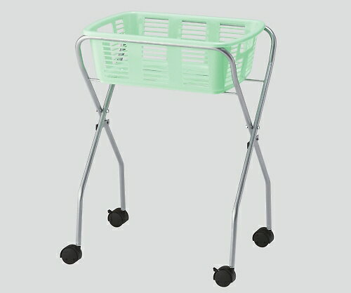 脱衣カゴワゴン・ラック1段式　マスカットグリーン　キャスター有り