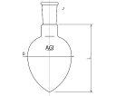 旭製作所 梨フラスコ 25mL 15/25 3230-025-1L 1個