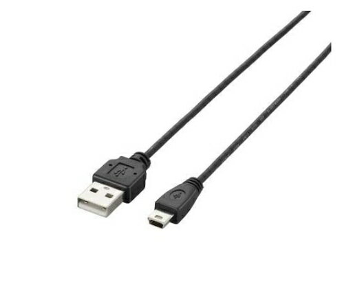 エレコム USB2.0ケーブル A-miniBタイプ 極細 2m ブラック U2C-MXN20BK 1パック