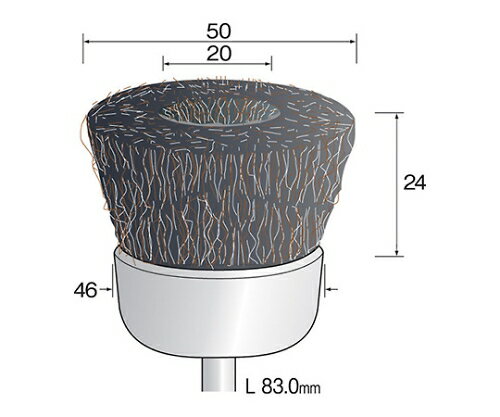 ミニター ステンレスブラシ　カップ型　Φ50×24mm FC4462 1個