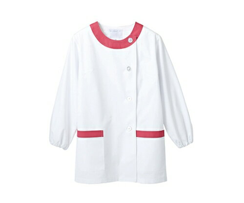 住商モンブラン 調理衣 レディス 長袖 白／ピンク 1-093 L 1枚