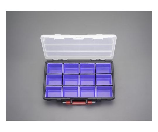 エスコ 447x293x85mmパーツケース(トレー付) ブルー(12個) EA508MD-42 1セット