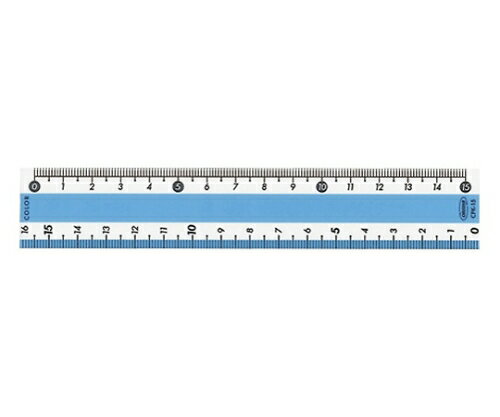 共栄プラスチック カラー直線定規 目盛:15cm ブルー 1個 CPK-15-B
