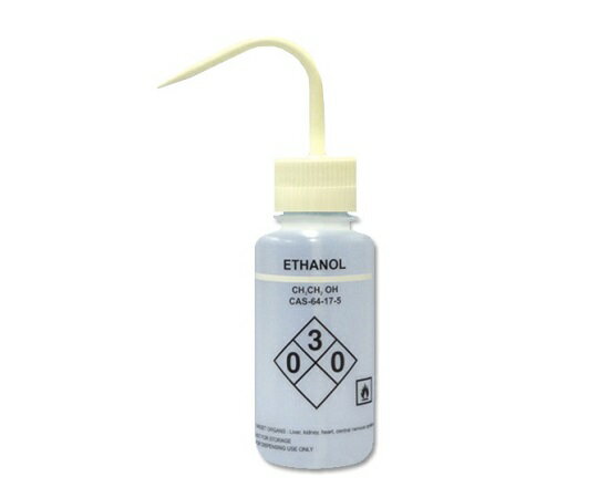 TARSONS 薬品識別洗浄瓶 LDPE製 250mL　Ethanol(エタノール) 1個 561013