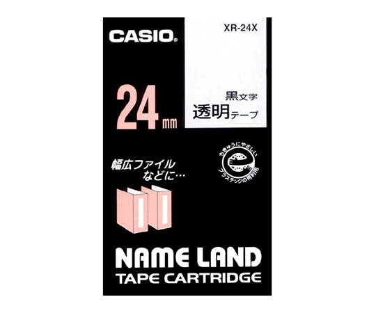 カシオ カシオ ネームランドテープ24mm幅 (透明地地/黒文字) 1個 XR-24X