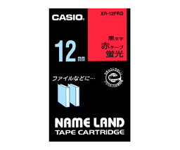 カシオ カシオ ネームランドテープ12mm幅 (蛍光赤地/黒文字) 1個 XR-12FRD