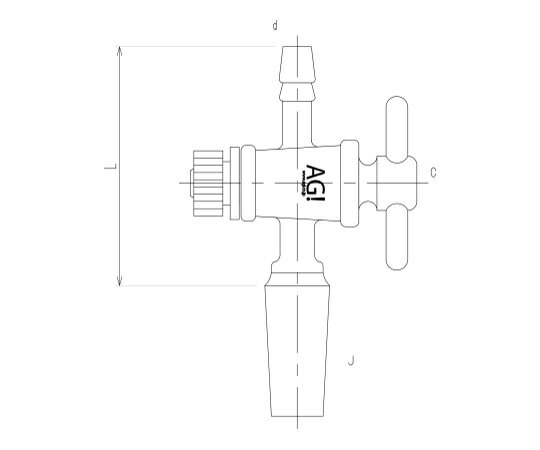 旭製作所 コック付排気管直管 オス PTFEコック 1個 2410-1L