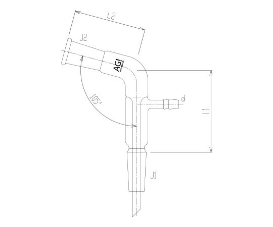 旭製作所 中管付減圧用曲連結管(105°) 1個 2534-1L