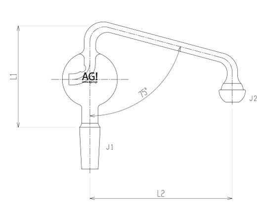 旭製作所 ケルダール形トラップ球 1個 2594-4LC-300