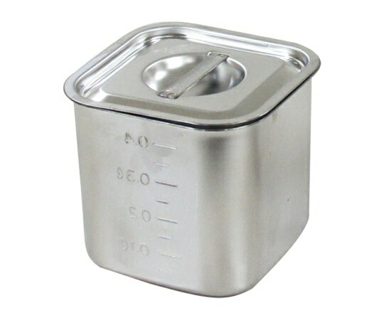 スギコ 18-8 目盛付深型角キッチンポット(フタ付) 0.5L 1個 SH-4208D