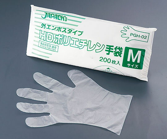 ジャパックス HDポリエチレン手袋 L(200枚入) PGH-03 1箱(200枚入)