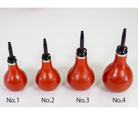 ■仕様●No.3●容量：95mL●吸上量：65mL●ゴム球直径：60mm●ゴム球高さ：90mm●全長：140mm●用途：医療用洗浄、浣腸、工業用注入器、機械細部洗浄