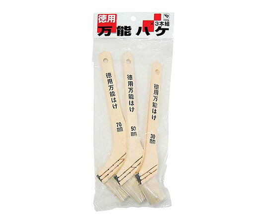 ●価格訴求タイプの万能刷毛3本セット。■仕様●材質：山羊毛、化繊●セット内容：30mm、50mm、70mmハケ各1本●用途：万能用●原産国：中国