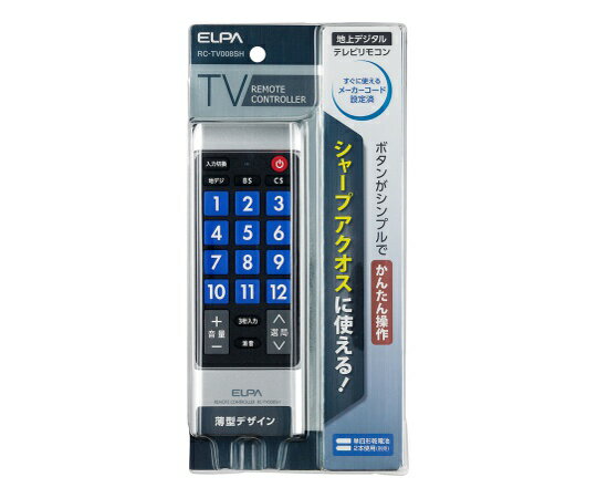 ELPA テレビリモコンSH RC-TV008SH 1個