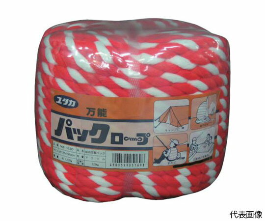ユタカメイク アクリルロープ万能パック　12φ×30m　紅白 MZ1230 1巻