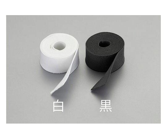 エスコ 20mm x10m 平織ゴム (黒) EA628PV-123 1個