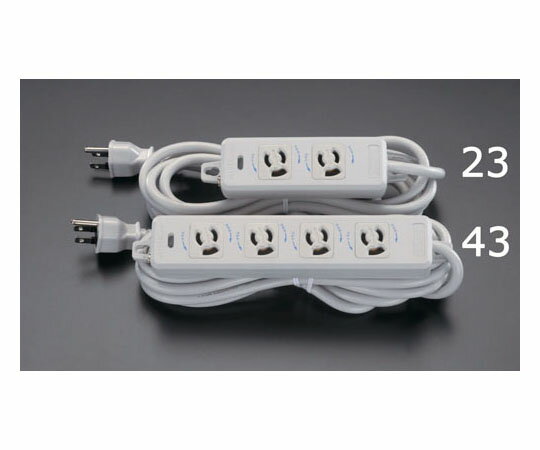 エスコ AC125V/15Ax 3m タップ(2口・抜け止・アース付) EA815GK-23 1個