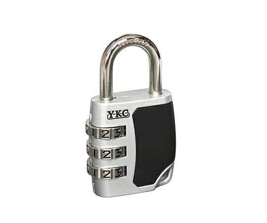 吉野金物 フリーダイヤル錠　23mm　3段　シルバー/ラバー #240 1個