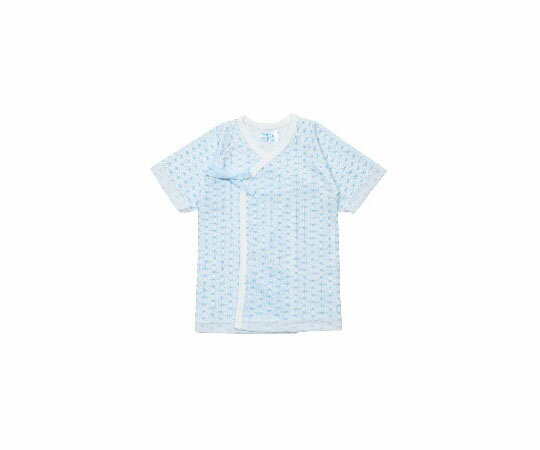 エンゼルプラス プリント短肌着　麻柄　サックス R4125 1枚