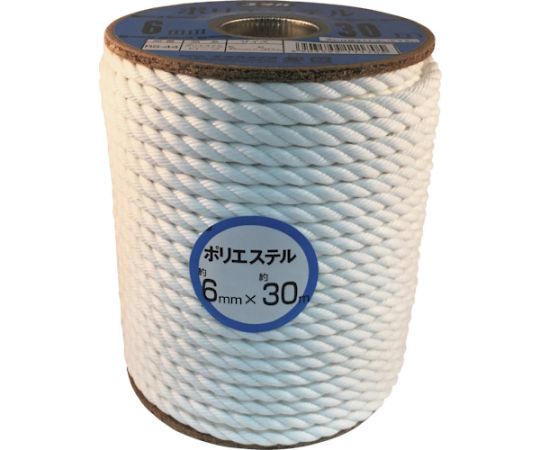 ユタカメイク ロープ　ポリエステルロープボビン巻　6mm×30m RS-44 1巻