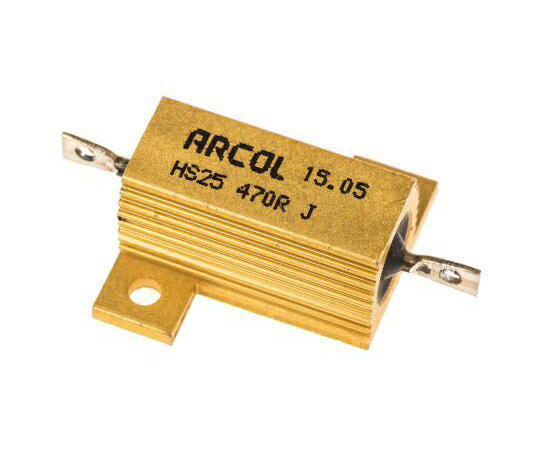 【訳あり特価品】Arcol 大電力用　メタルクラッド抵抗器　25W　470Ω　±5％ HS25 470R J 1個