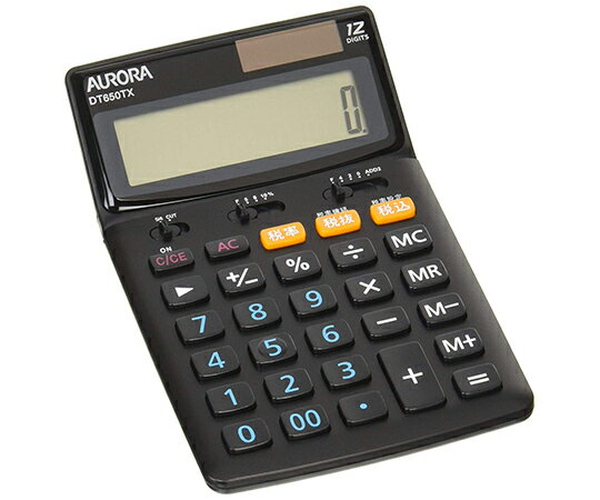 AURORA（オーロラ） 卓上税率切替電卓　ブラック DT650TX-B 1個