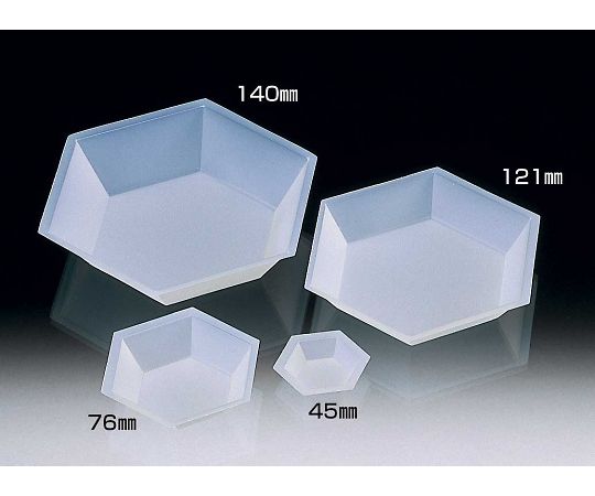サンプラテック 秤量皿　六角型（バランストレー六角型）　45mm（500枚） 1ケース(500枚入) 09576