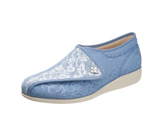 アサヒシューズ リハビリシューズ　快歩主義L011　ブルー/ホワイト　24.5cm 1足 KS20544