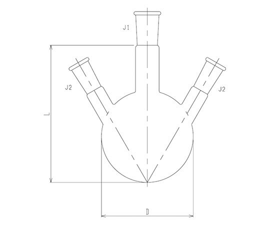 旭製作所 石英三ツ口フラスコ　50mL 1個 1112-01