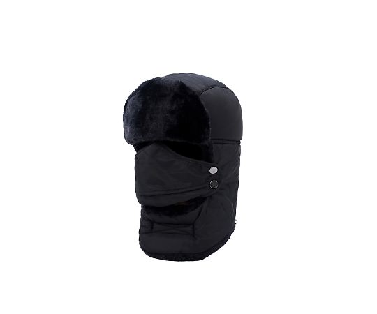 セーフラン安全用品 防寒帽子マスク付き 黒 1個 J2367-BK