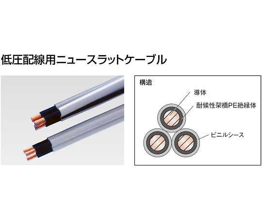 実験室設備 工具類 工具、道具タツタ電線 低圧配電用ニュースラットケーブル 20m 1巻(20m入) 14SQX3C
