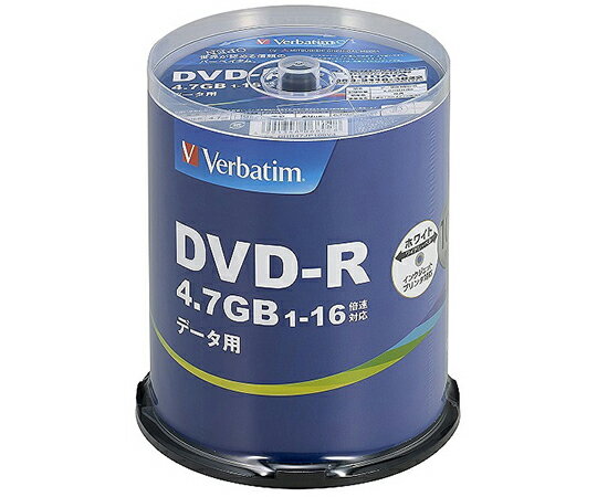 三菱ケミカルメディア DVD-R（Data）　1回記録用　4.7GB　1-16倍速　100枚スピンドルケース100P　IJP対応 1個 DHR47JP100V4