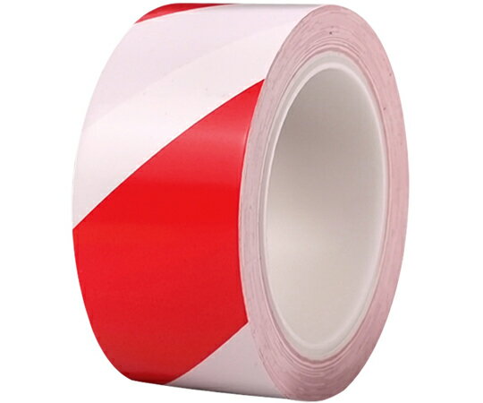 ●一般的なラインテープより厚みを持たせ、直線がひきやすい。●テープ引き出し時の余分な伸びが少なくシワになりにくい。●樹脂芯で紙屑混入の心配がありません。●豊富なカラーバリエーションです。●材質：（基材）ポリプロピレン、（粘着剤）アクリル系●厚み：0.2mm●サイズ：幅50mm×22m●色：赤/白トラ柄