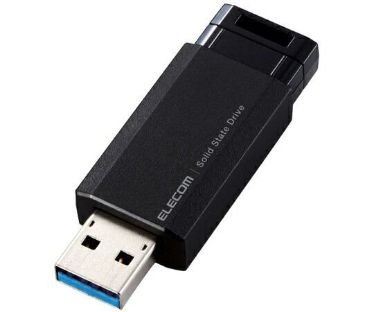 エレコム 外付けSSD　ノック式　USB3.2（Gen2）対応　250GB　ブラック 1個 ESD-EPK0250GBK
