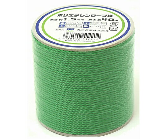 BMS BMSPEロープボビン巻　1.5mm×40m　緑 1巻 60020030